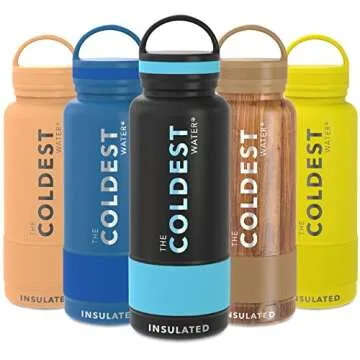 Coldest Insulated Water Bottle | 32oz Leak Proof, Modern Stainless Steel Thermal Flask