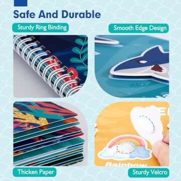 hahaland Busy Book for Toddlers 3-5 - Preschool Learning Activities Toys for Toddlers Ages 2-4 Years - Montessori Toys for 2 3 Year Old - 27 Pages 15 Educational Concepts