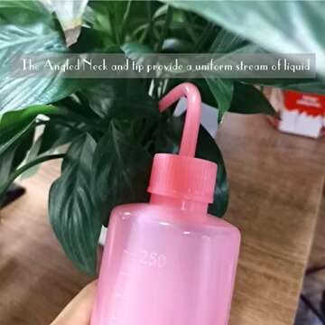 Valchoose Professional 250ml Tattoo Wash Bottle 8.5oz (Pink), Narrow Mouth Squeeze Bottle for Medical Lab Irrigation Squeeze Sprinkling Can Wash Plant Bottle (1Pack)