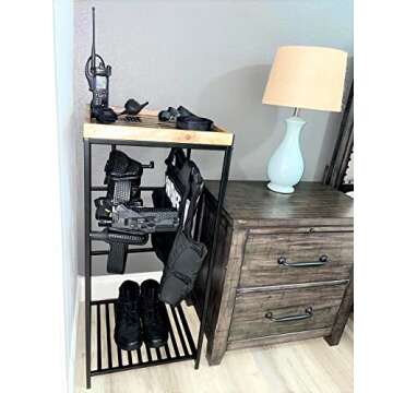 Guard The Line Police Gear Rack - Law Enforcement and Military Gear Stand Organizer - Body Armor Vest, Uniform & Plate Carrier Hanger - Duty Belt Holder - Cop Caddy Tactical Rack