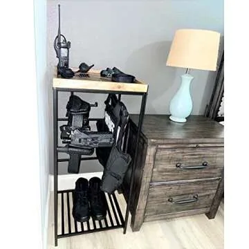 Guard The Line Police Gear Rack - Law Enforcement and Military Gear Stand Organizer - Body Armor Vest, Uniform & Plate Carrier Hanger - Duty Belt Holder - Cop Caddy Tactical Rack