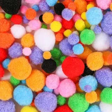 100 Pcs Pom Poms Craft Making Assorted Sizes & Colors High-Elastic Pom Poms Creative Craft DIY Material