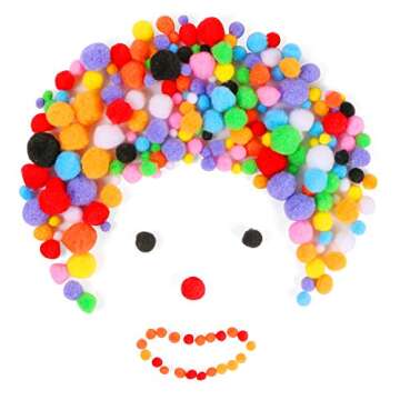 100 Pcs Pom Poms Craft Making Assorted Sizes & Colors High-Elastic Pom Poms Creative Craft DIY Material
