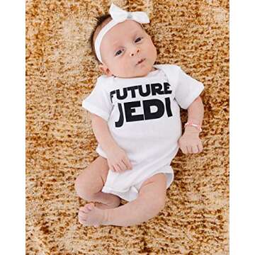 Apericots Cute Baby Short Sleeve Bodysuit, 100% Cotton: Future Jedi (0-18 months)