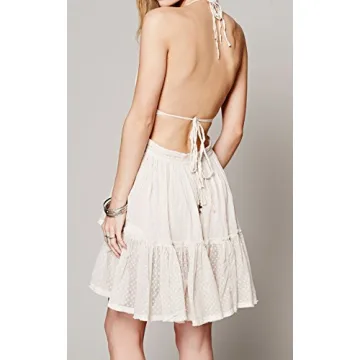 Stylish R.Vivimos Summer Halter Dress with Adjustable Fit