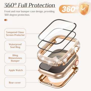 Goton Waterproof Bling Case for Apple Watch - Stylish Protection
