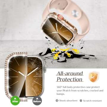 Goton Waterproof Bling Case for Apple Watch - Stylish Protection