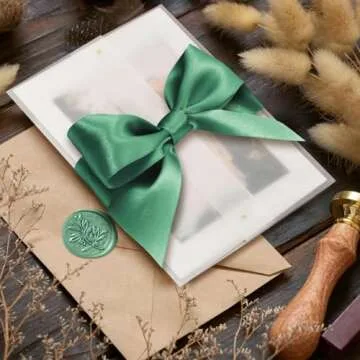 Bright Creations 100 Pack Vellum Jackets for 5x7 Invitations, Pre-Folded Bulk Transparent Paper Envelope Liners for Wedding Cards and Scrapbooking - Pre Folded Vellum Jackets for Invitations