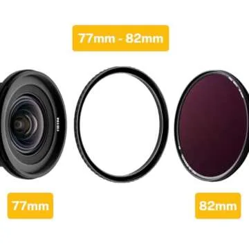 NiSi - Brass Pro 77mm to 82mm Step-Up Ring - Threaded Stepping Adapter Ring, 77mm Male Lens Attachment 82mm Female Filter and Accessory Thread - Matte Black Finish to Prevent Reflections, Brass Alloy