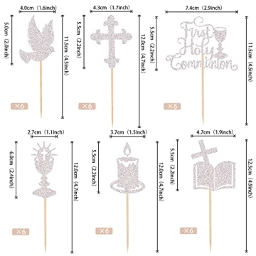 Elegant Holy Communion Cupcake Toppers 36 PCS