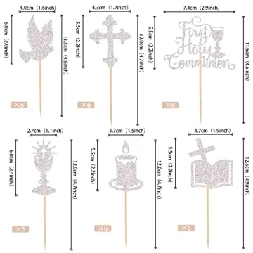 Elegant Holy Communion Cupcake Toppers 36 PCS