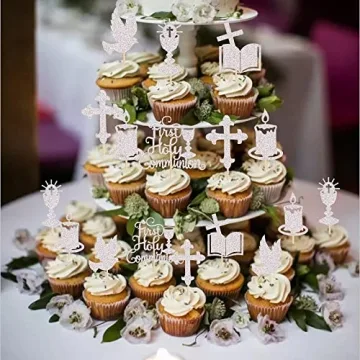 Elegant Holy Communion Cupcake Toppers 36 PCS