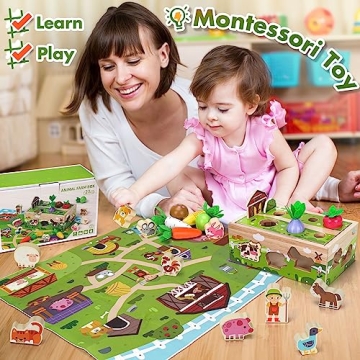 Montessori Wooden Sensory Toys for 1st Birthday