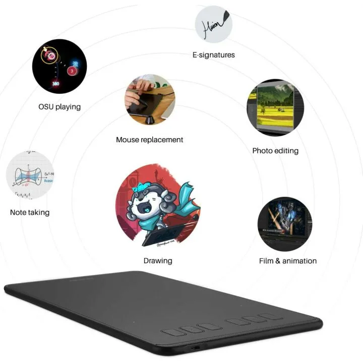 HUION H640P Drawing Tablet - Battery-Free & Versatile