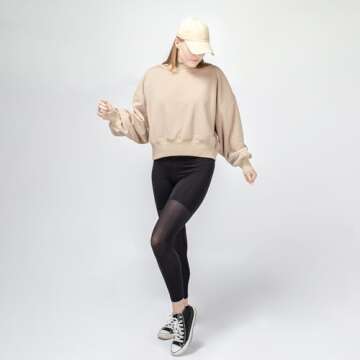 BRISIRA Sherpa Fleece Sweatshirts for Women: Crewneck sweatshirt Cropped Sherpa Lined Pullover Crop Sweater Warm Winter