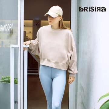 BRISIRA Sherpa Fleece Sweatshirts for Women: Crewneck sweatshirt Cropped Sherpa Lined Pullover Crop Sweater Warm Winter