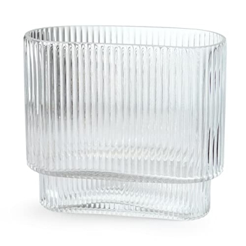 Bfttlity Elegant Clear Glass Vase for Flowers and Home Decor