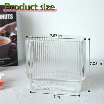 Bfttlity Elegant Clear Glass Vase for Flowers and Home Decor