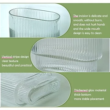 Bfttlity Elegant Clear Glass Vase for Flowers and Home Decor