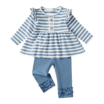 Stylish 2T & 3T Toddler Girl Clothes: Ruffle Shirt & Pants Outfit