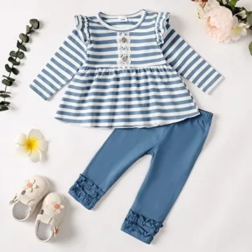 Toddler Girl Clothes 2T 3T Ruffle Shirt & Pants