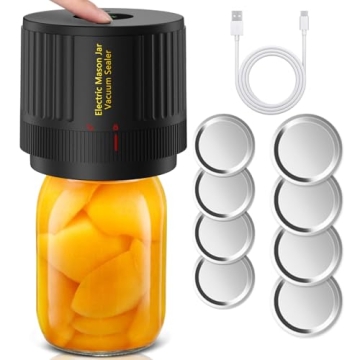 OXLIMKEE Mason Jar Vacuum Sealer for Fresh Food Storage, Electric Jar Sealing Kit