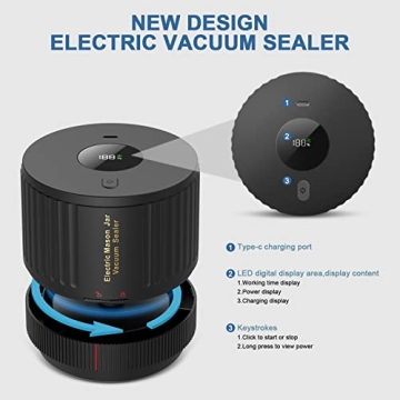 OXLIMKEE Electric Mason Jar Vacuum Sealer for Fresh Storage