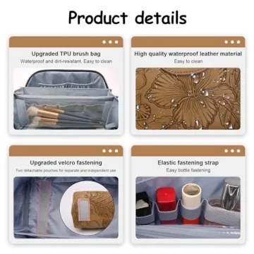 Travel Makeup Bags Set: 3 Stylish Cosmetic Organizers