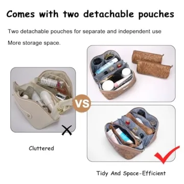 Travel Makeup Bags Set: 3 Stylish Cosmetic Organizers