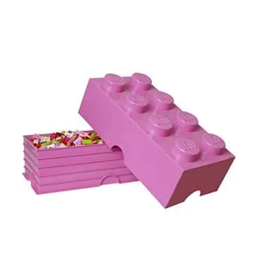 Bright Pink LEGO Storage Brick Box for Fun Organization