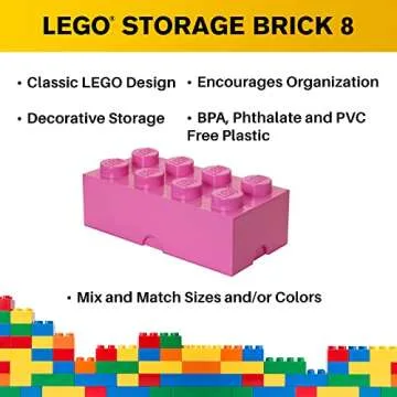 Bright Pink LEGO Storage Brick Box for Fun Organization