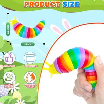 3PCS Baby Sensory Fidget Slug Toys for Toddlers