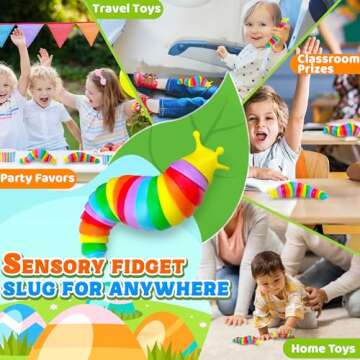 3PCS Baby Sensory Fidget Slug Toys for Toddlers