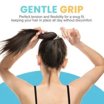 HOYOLS Soft Large Seamless Hair Ties, Gentle Stretch Nylon Ponytail Holder Bands for Thick Heavy Cur...