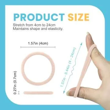 HOYOLS Soft Large Seamless Hair Ties, Gentle Stretch Nylon Ponytail Holder Bands for Thick Heavy Curly Hair, No Slip No Damage Scrunchies Headbands 100 Pcs (Light Blonde)