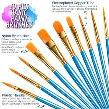 FANDAMEI Paint Brushes & Palette Set for Creative Art