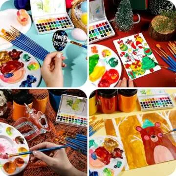 FANDAMEI Paint Brushes & Palette Set for Creative Art