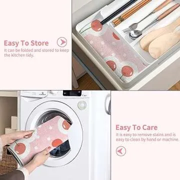 Seorsok Green Leave Dish Drying Mat For Kitchen Counter,Coffee Bar,Ultra Absorbent Reversible Microfiber,Absorbent Fast Kitchen Accessories Dish Drainer Rack Mats 18 In x 24 In