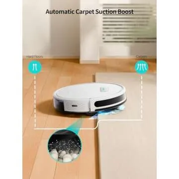HONITURE Robot Vacuum and Mop Combo, 4000pa Strong Suction, G20 Robot Vacuum Cleaner with Self-Charging, 150Mins Max, App&Remote&Voice Control, Super-Slim, Ideal for Pet Hair