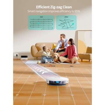 HONITURE Robot Vacuum and Mop Combo, 4000pa Strong Suction, G20 Robot Vacuum Cleaner with Self-Charging, 150Mins Max, App&Remote&Voice Control, Super-Slim, Ideal for Pet Hair