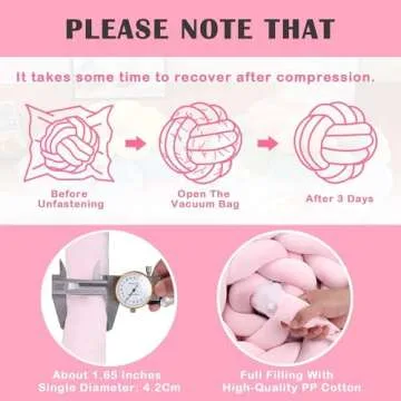 XHJRI Soft Knot Ball Pillows， Round Ball Cushion Pillows, Kids Room Decoration Plush Pillow Girl Photography Props， Throw Knotted Pillow Handmade (Light Khaki, 8.6 Inch)