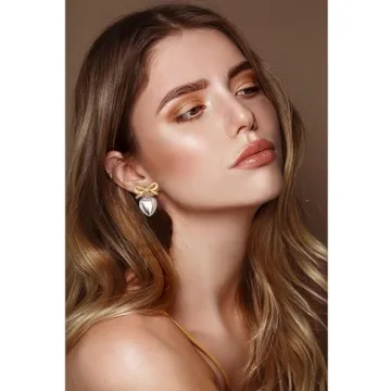 Elegant Two-toned Heart Earrings for Women - FAUTHENTICUTE