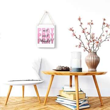 Pink Wall Decor Bible Verse Wall Art Christian Gifts for Women Room Decor for Women Girls Room Decor...