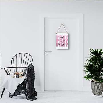 Pink Wall Decor Bible Verse Wall Art Christian Gifts for Women Room Decor for Women Girls Room Decoration Office Wall Decoration for Woman Bedroom Decor for Teen Girls Inspirational Decoration Pray Over It Wall Art