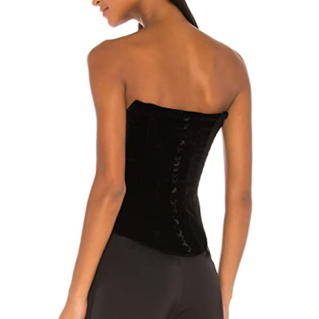 FOSUEIT Women's Rhinestone Bustier Crop Top for Fashion Nights