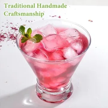 Gencywe 2 Pack 8 Ounce Martini Glasses for Elegant Cocktails