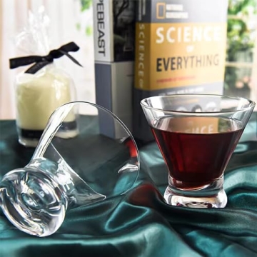 Gencywe 2 Pack 8 Ounce Martini Glasses for Elegant Cocktails