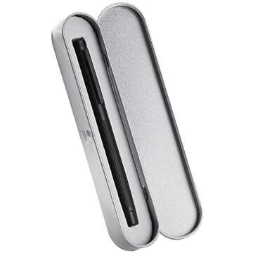 Asvine Black Forest Fountain Pen Fine Nib, Ink Cartridge Not Included, Classic Design with Converter and Metal Pen Case Set