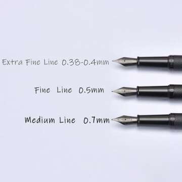 Asvine Black Forest Fountain Pen Fine Nib, Ink Cartridge Not Included, Classic Design with Converter and Metal Pen Case Set