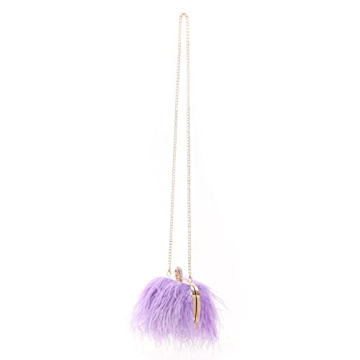 Women Real Natural Ostrich Feather Evening Bags Purses Clutch Vintage Banquet Handbag (purple)
